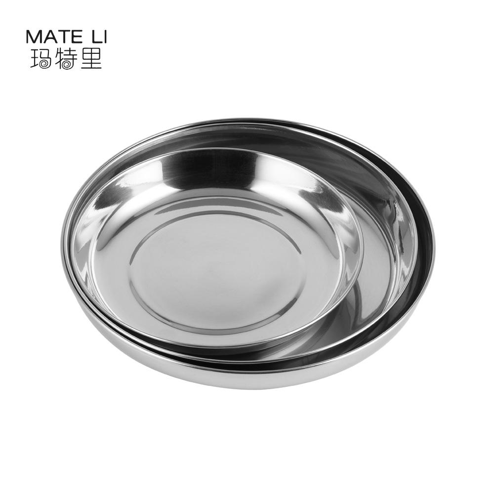 Silver or Customized Color Light Duty Stainless Steel Tray Dinner Plates