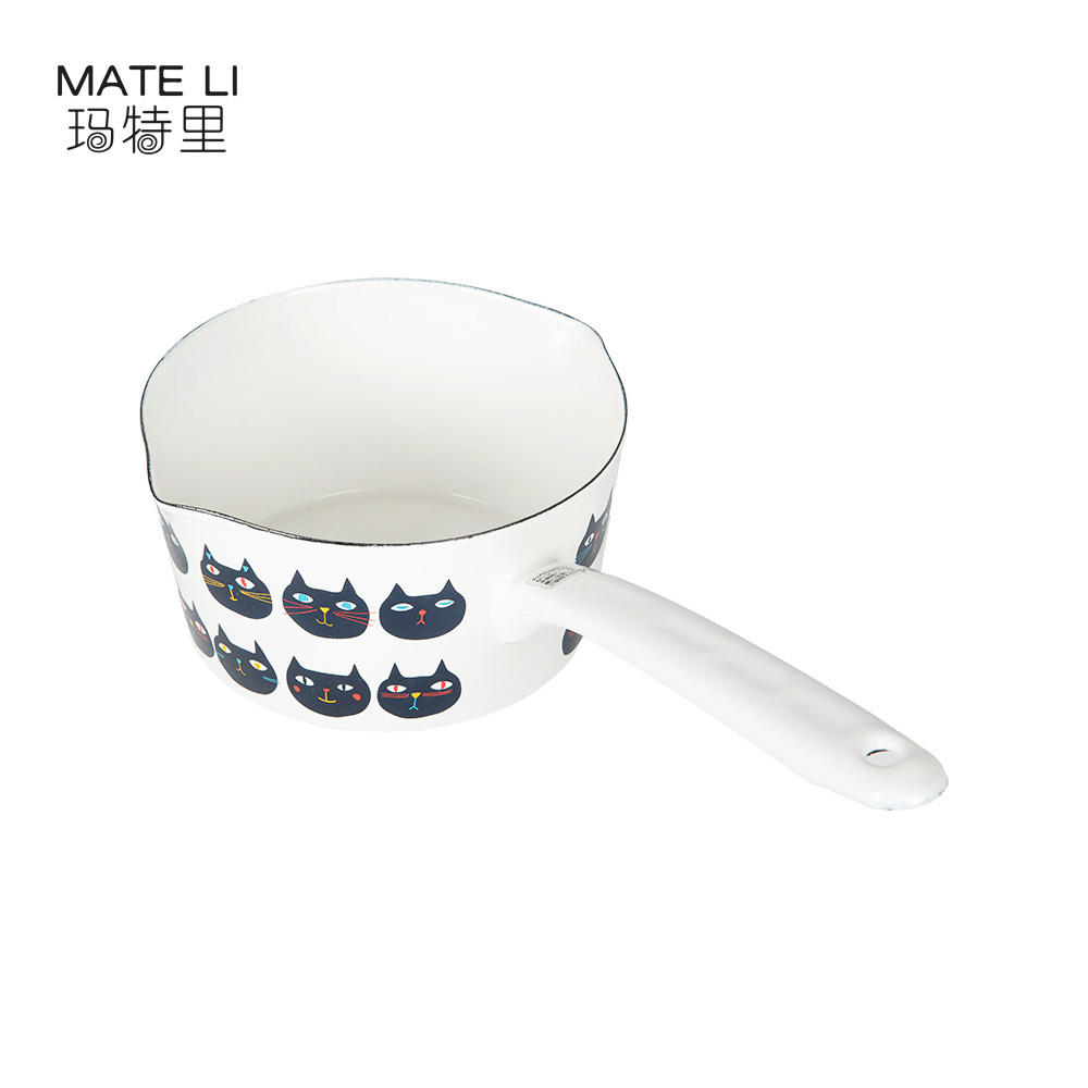 Easy Clean Multi Purpose Coffee Enamel Cooking Pot Small Enamel Milk Pot with Handle